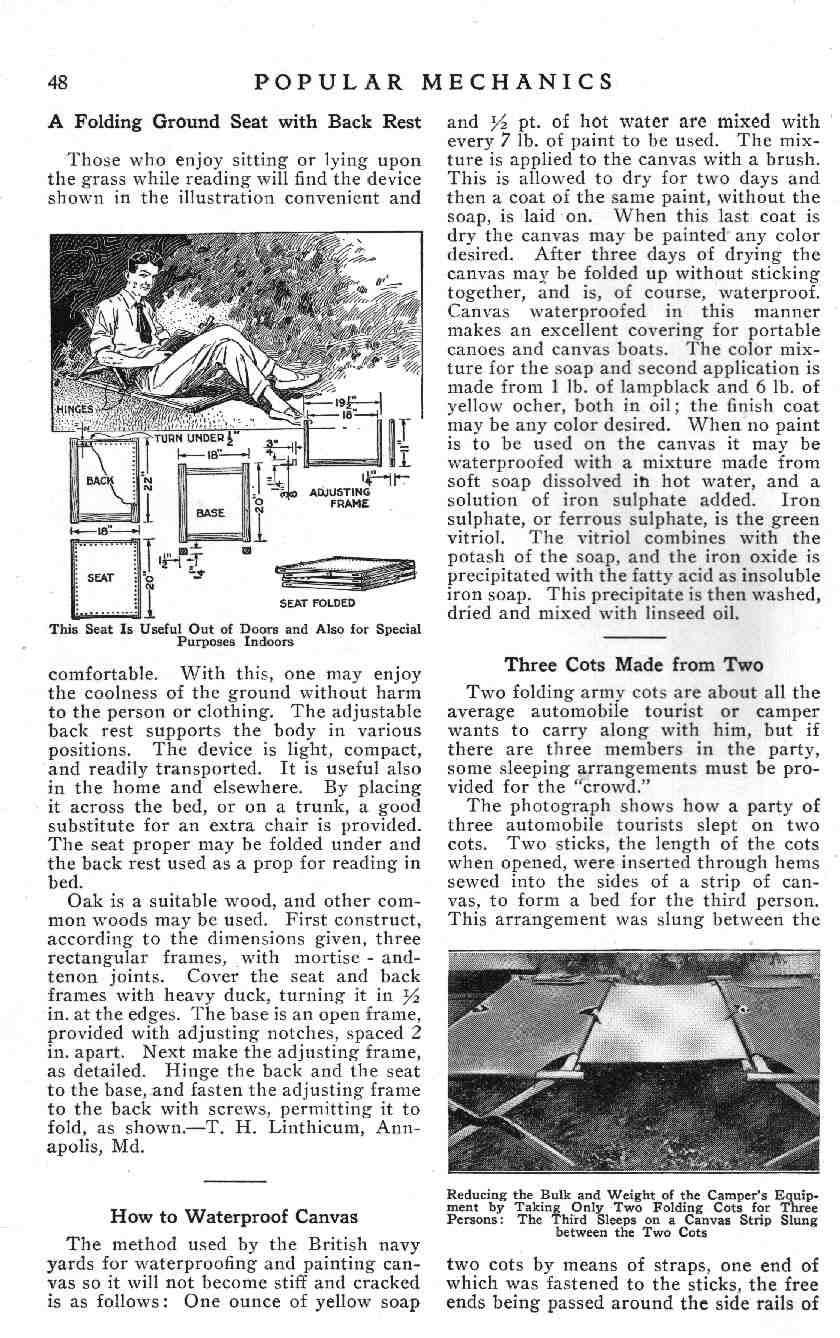 1924 Popular Mechanics Auto Tourist Handbook Page 40